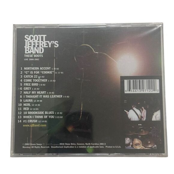 The Scott Jeffrey’s Band, These boots Live 2000-2002 ( CD, 2002) New / Sealed - Picture 2 of 2